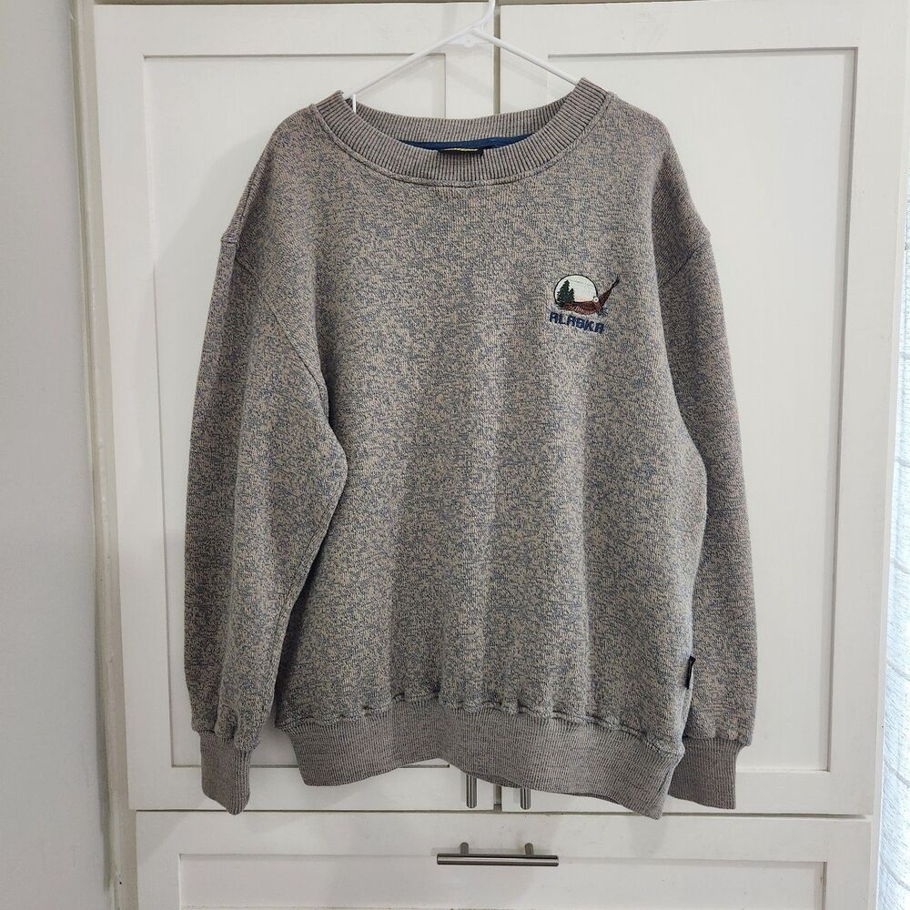 Renegade Club Vintage Sweater Large Alaska Eagle Embroidered Crewneck Pullover